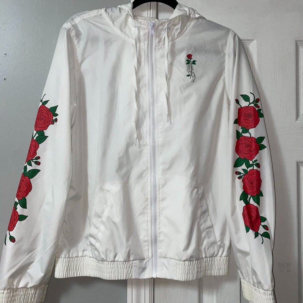 Rose Detailed Windbreaker